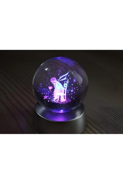 Wolawood Kristal Cam Kar Küresi 3D Düşünen Adam Temalı Pilli LED Işıklı Dekoratif Masaüstü Biblo Hediyelik ürün görseli 1