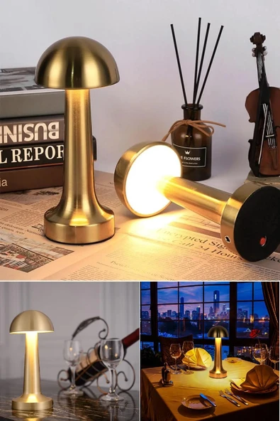 Wolawood Özel Üretim USB Şarjlı Modern Masa Lambası Dokunmatik Mantar Lamba Işıklı Masaüstü Dekoratif Abajur ürün görseli 1