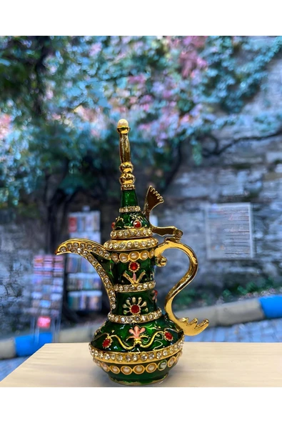 EXENET Swaroski Taşlı Osmanlı İşlemeli Alaaddin İbrik Lüks Dekoratif Zarif Biblo Özel Şık Hediyelik Eşya ürün görseli 1
