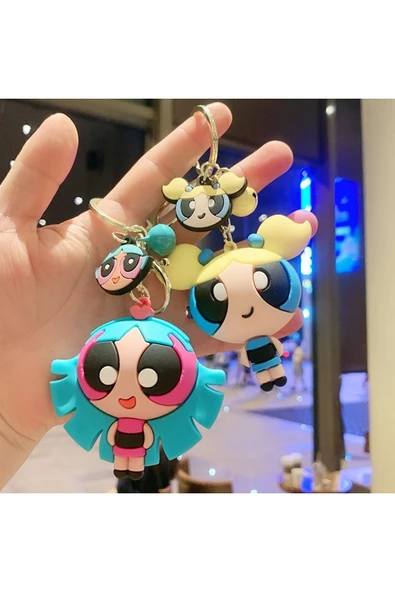 Bade Hediyelik Sevimli Karikatür Anime Powerpuff Girls Bliss Anahtarlık Ve Çanta Süsü ürün görseli 1
