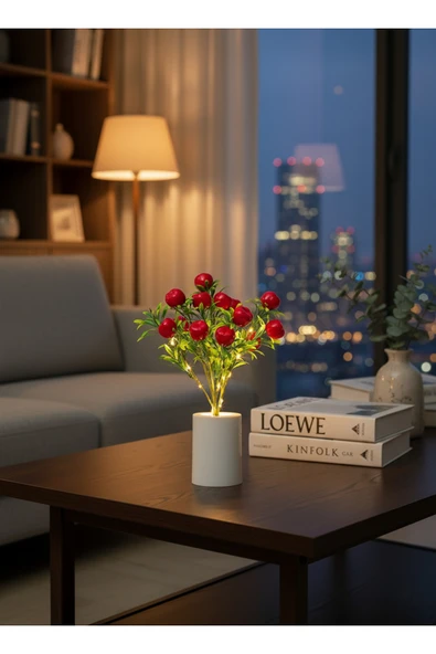 Wolawood Elma Ağacı Tasarımlı Dekoratif Gece Lambası Doğanın Işıltısı İç Mekan Hediyelik Eşya Led Abajur ürün görseli 1
