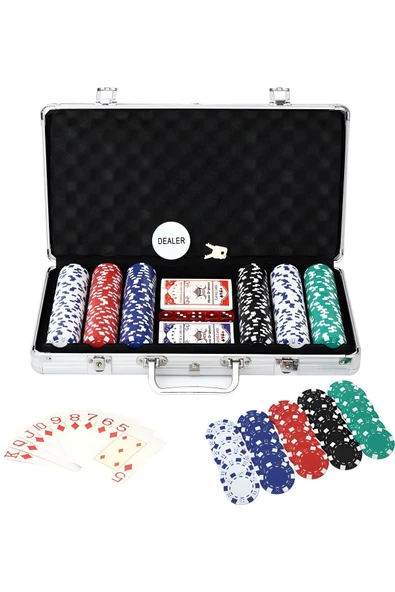 EXENET Premium Seri Özel Metal Çantalı Profesyonel Poker Seti 300 Çip Casino Oyunu Texas Hold'em Horse Set ürün görseli 1