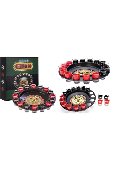 EXENET Rus Ruleti Shot Oyun Seti - 16 Bardaklı Premium Eğlenceli Casino Partisi İçin Tekila ve Drinko Keyfi ürün görseli 1