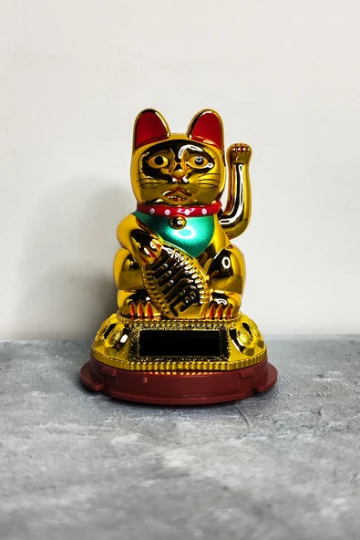 LUCKY CAT Hareketli Solarlı Şans Kedisi - Resim 3