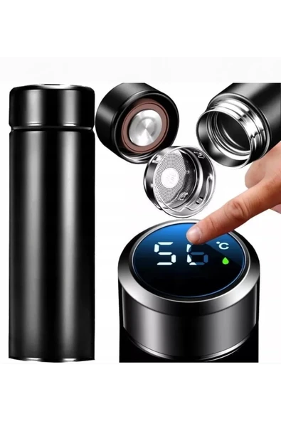 Wolawood Dijital LCD Ekranlı Akıllı Termos 500 ml Paslanmaz Çelik Isı Göstergeli Dereceli Sıcak Soğuk Matara ürün görseli 1