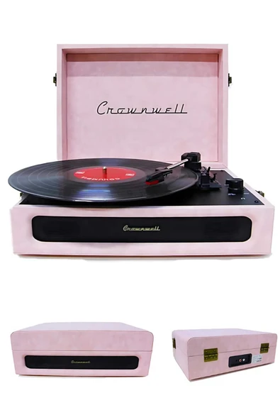 Wolawood Sınırlı Üretim Crownwell Pikap Casablanca Hoparlör Bluetooth USB Plak Çalar Ahşap Vintage Müzik Seti ürün görseli 1