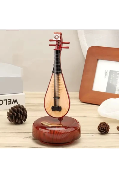 Wolawood Kurmalı Enstrüman Müzik Kutusu Nostaljik Melodili Dekoratif Hediyelik Özel Tasarım Klasik Koleksiyon ürün görseli 1