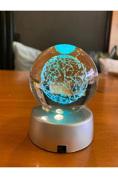 Wolawood Kristal Cam Kar Küresi 3D Galaksi Uzay Yıldız Haritası Pilli LED Lamba Dekoratif Konsept Hediyelik ürün görseli 1