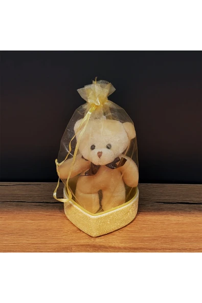 Wolawood Kalpli Hediye Kesesi İçinde Mini Peluş Ayıcık Anahtarlık Yumoş Çanta Aksesuarı Sürpriz Hediyelik ürün görseli 1