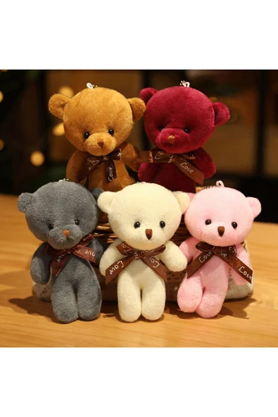 Sarego Minik Ayıcık Çanta Süsü Anahtarlık Yumoş Renkli Peluş Ayı ürün görseli 1