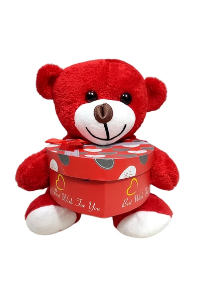 Sarego Kalp Kutu Peluş Ayıcık Tatlı Şirin Romantik Aşk Paketi Sürpriz Yumoş Sevgi Kutusu Özel Gün Hediyesi ürün görseli 1