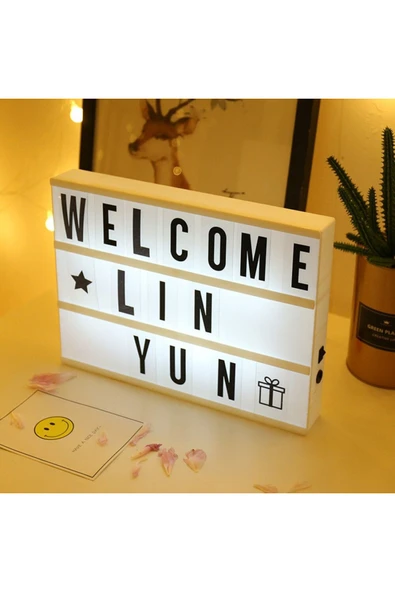 EXENET Led Işıklı Yazı Panosu Lightbox Kişiselleştirilebilir Mesaj Panosu Dekoratif Şık Tasarım ürün görseli 1