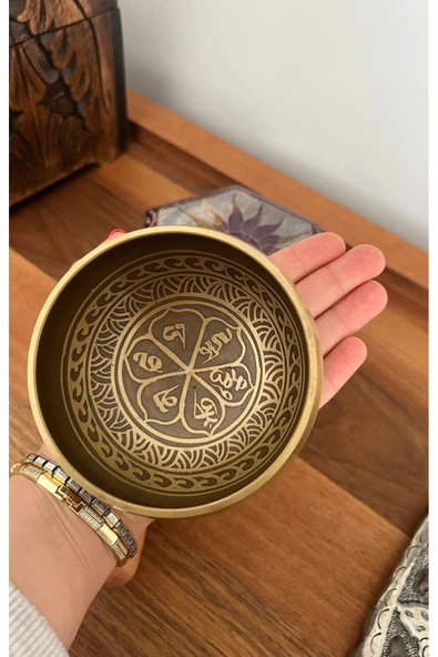 Miamantra Pirinç Tibet Çanağı - 9,5 cm çap ve Tokmak Seti ürün görseli 1