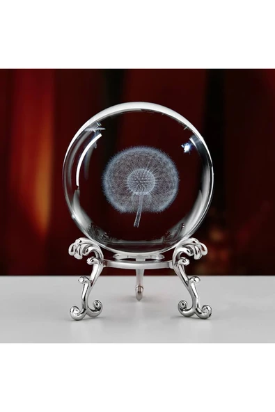 Wolawood Karahindiba Çiçeği Kristal Cam Kar Küresi Metal Ayaklı 3D Şık Zarif Özel Sürpriz Hediyelik Dekoratif ürün görseli 1