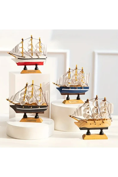Wolawood Ahşap Gemi Maketi El Yapımı Dekoratif Yelkenli Model Nautical Retro Tasarım Masaüstü Biblo Hediyelik ürün görseli 1