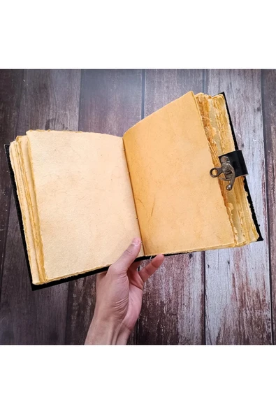 Wolawood Antik Mısır Papirüs Defter Özel Desenli Deri Kapaklı Vintage El Yapımı Tarihi Tasarım Koleksiyonluk ürün görseli 1