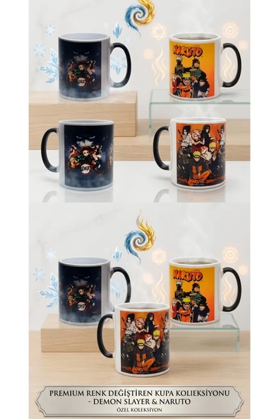 Wolawood Naruto & Demon Slayer Kupa Bardak Porselen 1•Adet Renk Değiştiren, Anime Temalı Isıya Duyarlı Sihirli Kahve Kupası Hediyelik Premium Seri ürün görseli 1