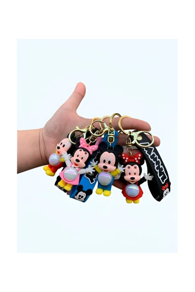 Wolawood Işıklı Anahtarlık Sevimli Maskot 3D Figürlü Şirin Çanta Aksesuarı Hediyelik Minik Oyuncak Anahtarlık ürün görseli 1