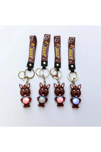 Wolawood 3D Led Işıklı Şirin Maskot Anahtarlık Renkli Efektli Çanta Araba Süsü Sevimli Figürlü Hediyelik 1'li ürün görseli 1