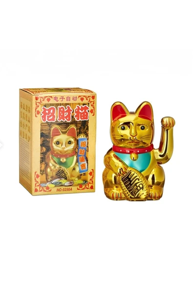Wolawood Maneki Neko Japon Şans Kedisi Sallanan Patiyle Huzur Bereket Sağlık Uğur Getiren Dekoratif Figür ürün görseli 1