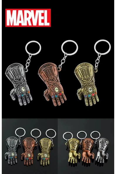 Wolawood Thanos Eldiveni Anahtarlık Infinity Gauntlet Metal 3D Figür Marvel Temalı Özel Hediyelik Aksesuar ürün görseli 1