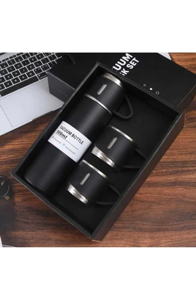 Sarego Çift Katmanlı ve Çift Kupalı Lüks Özel Üretim Yalıtımlı Vip İçeçek Termos Seti 500 ML Dekoratif ürün görseli 1