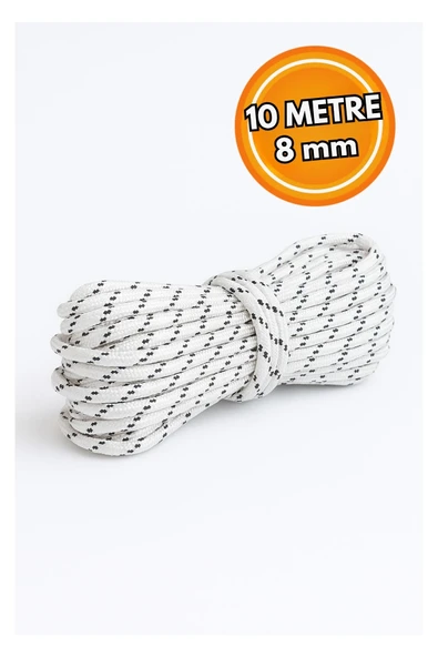 AKARSU HALAT Dayanıklı Çift Örgülü Çok Amaçlı İskota Halat - 10 MT 8MM - iP - Çekme - Bağlama - Kamp - Marin ürün görseli 1