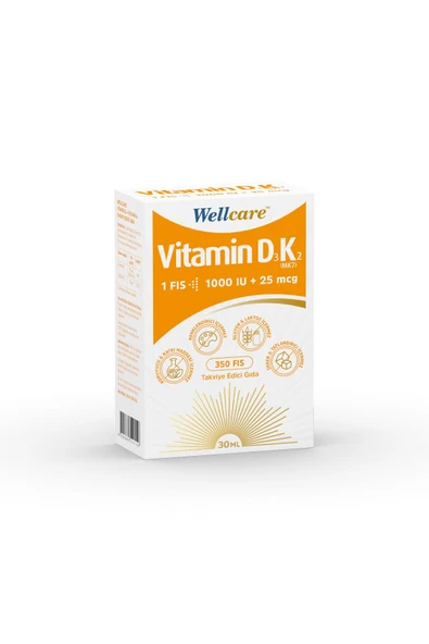 Wellcare Vitamin D3+K2 1000 IU Sprey 30 ml ürün görseli 1