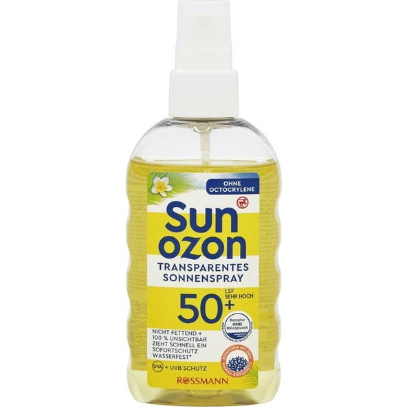 Sunozon Güneş Spreyi Spf 50+ Transparan 200 ml ürün görseli 1