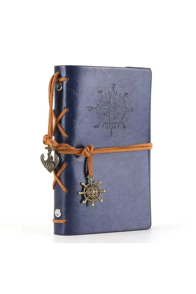 Wolawood Denizci Pusula Temalı Deri Kapaklı Defter Retro Vintage Nostaljik Anı Hatıra Lüks Konsept Hediyelik ürün görseli 1
