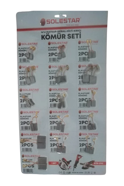 SOLESTAR 16 PARÇA MATKAP-SPİRAL-HİLTİ-KIRICI KÖMÜR SETİ ürün görseli 1