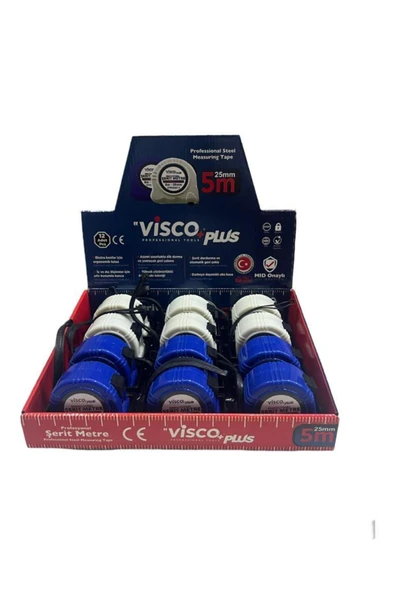 visco Çelik Şerit Metre 3m X 16 Mm Mavi - Resim 2