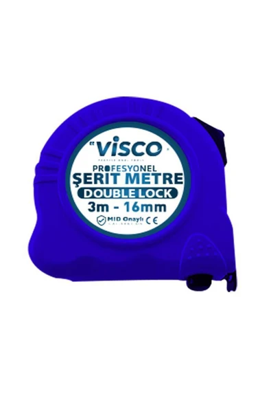 visco Çelik Şerit Metre 3m X 16 Mm Mavi ürün görseli 1