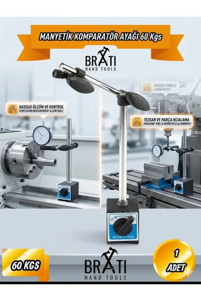 BRATİ HAND TOOLS Manyetik Komparatör Ayağı 60 Kgs - Resim 2