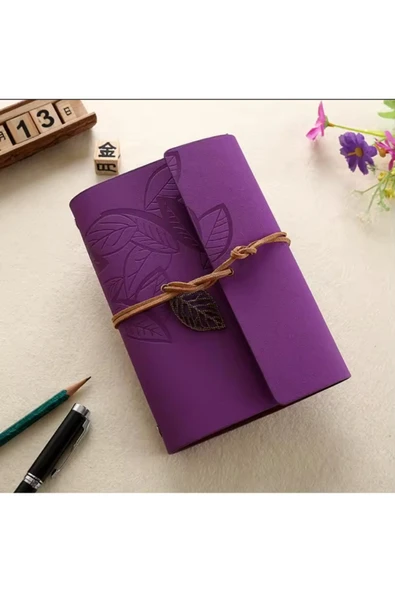 Wolawood Deri Kapaklı Defter – Vintage, Özel El Yapımı, Çizgisiz Günlük, Ajanda, Hatıra, Gezi Not Defteri ürün görseli 1