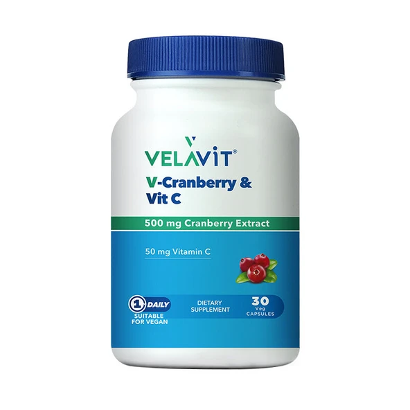 Velavit V-Cranberry & Vitamin C 30 Kapsül ürün görseli 1