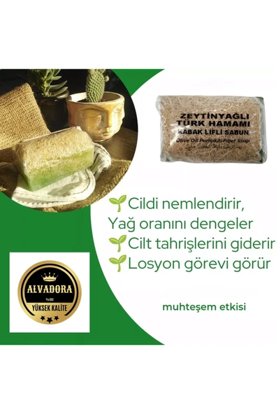 Wolawood Zeytinyağlı Türk Hamamı Kabak Lifli Sabun Doğal Peeling, Derin Temizlik & Geleneksel Cilt Bakımı ürün görseli 1