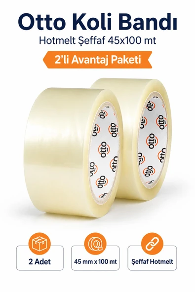 Otto Koli Bandı Hotmelt Şeffaf 45x100 mt 2 Adet ürün görseli 1