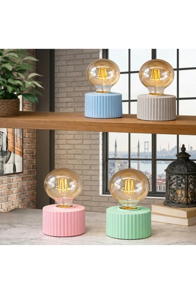 Wolawood Ampül Şeklinde Pilli Retro Led Masa Lambası Vintage Ruhlu Dekoratif Işık Ev Oda Ofis İçin Aydınlatma ürün görseli 1