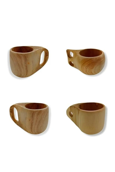 Wolawood Doğal Ahşap Kuksa Bardak Özel El Yapımı İskandinav Tarzı Kamp Mug Kupa Hediyelik Outdoor Aksesuarı ürün görseli 1