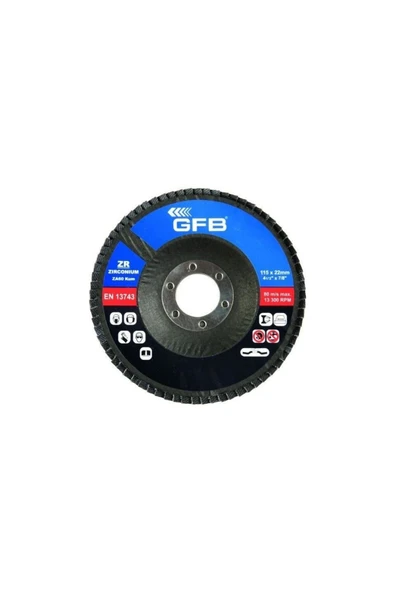 GFB 2322 Zirkonyum Flap Disk Zımpara 115 x 60 mm - 10 Adet ürün görseli 1