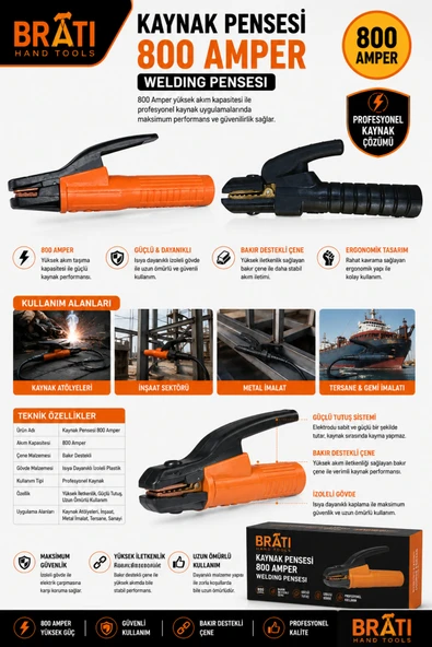 BRATİ HAND TOOLS Kaynak Pensesi 800 Amper Welding Pensesi STR ürün görseli 1