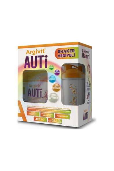 Argivit Auti Taurin, Sitikolin, Fosfotidilserin ve Üzüm Ekstresi 400gr Toz + Shaker Hediyeli ürün görseli 1