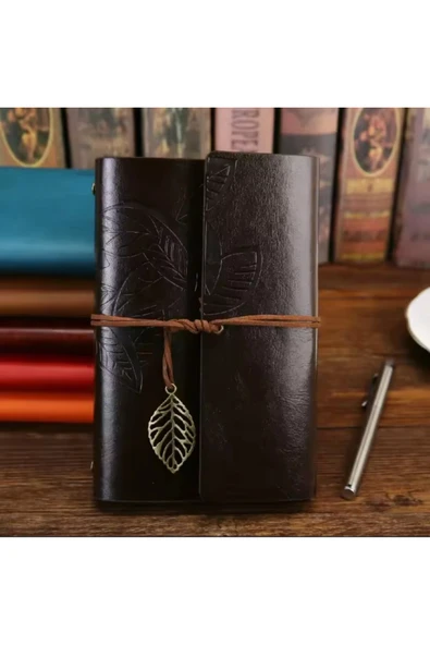 Wolawood Deri Kapaklı Defter – Vintage, Özel El Yapımı, Çizgisiz Günlük, Ajanda, Hatıra, Gezi Not Defteri ürün görseli 1