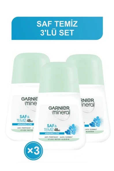 Garnier Saf & Temiz Arındırıcı Roll-on 50ml 3'lü Set ürün görseli 1