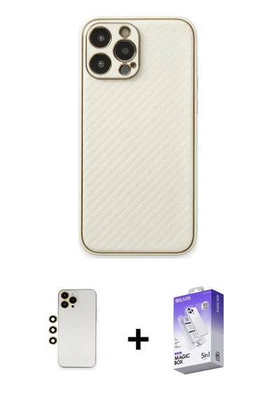 MARSİLYAN™- iPhone 13 Pro Max Kılıf Ahenk Işık - Siyah Bilvis 5in1 3D Magic Cam Ekran Koruyucu + Shine Kamera Lens - GD ürün görseli 1