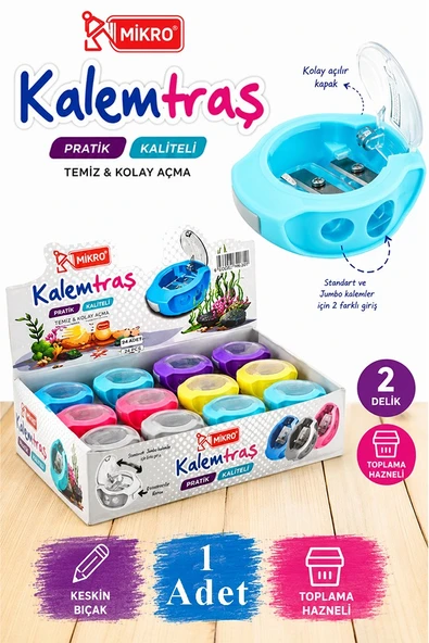 Jumbo Kalemtraş 2 Bıçaklı 1 Adet MK-1331 Mikro ürün görseli 1