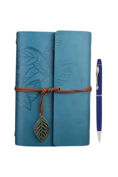 Wolawood El Yapımı Deri Kapaklı Defter ve Özel Kalem Seti Vintage Nostaljik Günlük, Ajanda Özel Gün Hediyesi ürün görseli 1