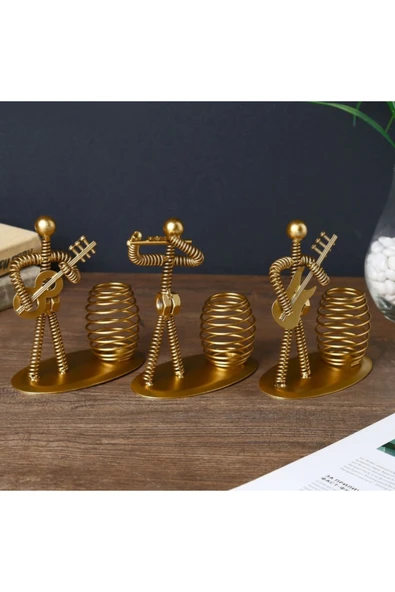 Wolawood Metal Müzisyen Biblo Kalemlik Dekoratif Masaüstü Organizer Hediyelik Aksesuar Retro Dekor 1 Adet ürün görseli 1