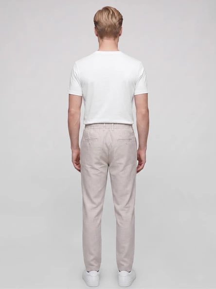Erkek Yazlık Bağcıklı Kumaş Pantolon – Slim Fit Rahat Kesim Günlük Pantolon ürün görseli 1